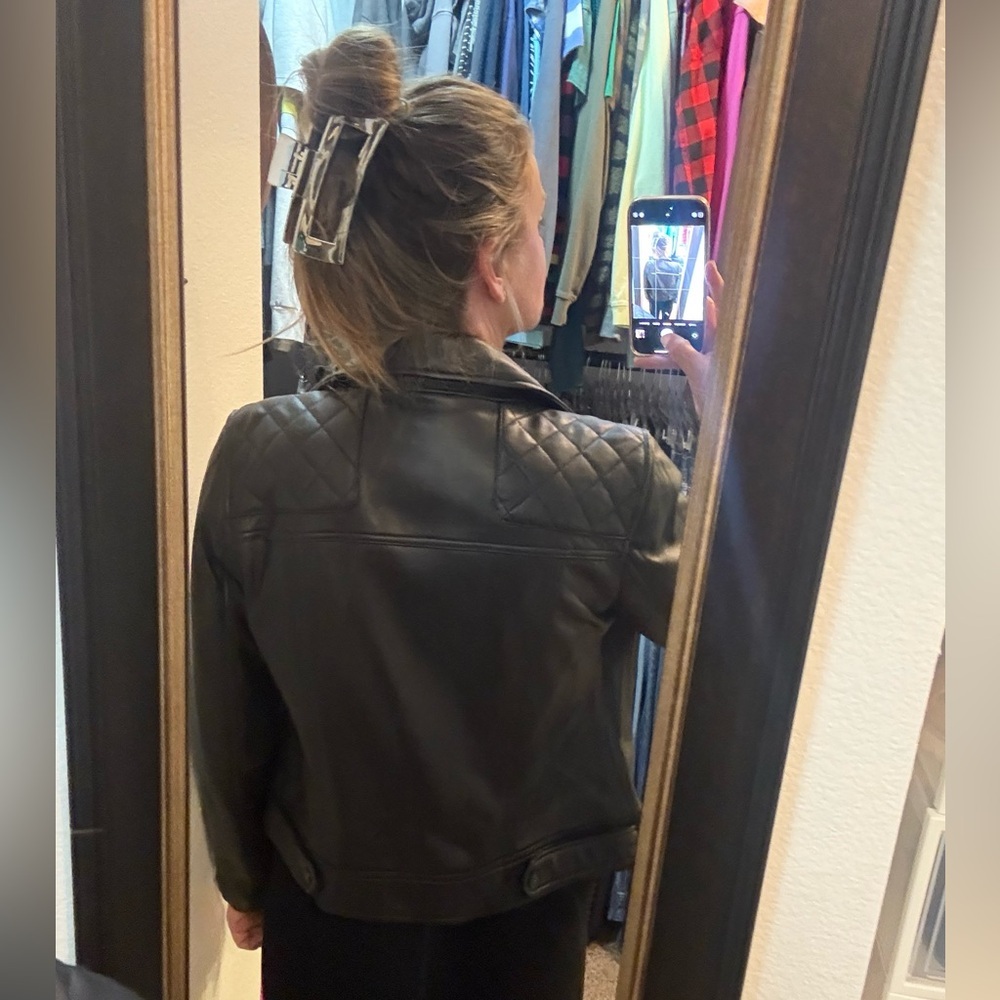 BCBGeneration Black Leather Jacket - Picture 4 of 11